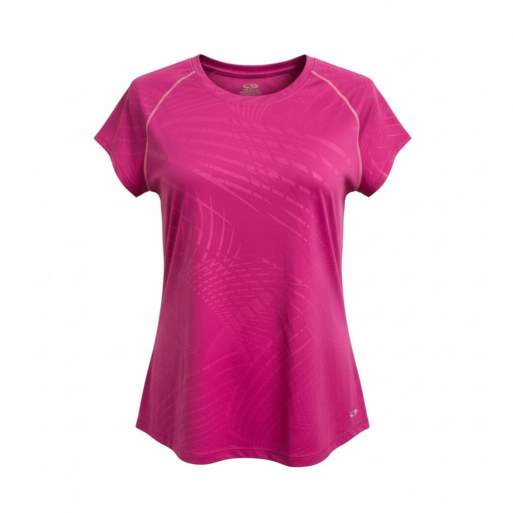 C9 by Champion‎ Women Large Magenta Pink Geometric Activewear Short Sleeve Top